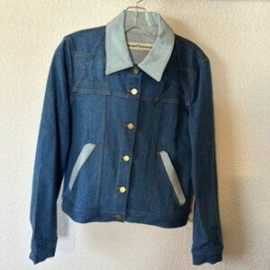 NWT Stoned Immaculate Super Star Jean Jacket two-tone denim women’s large